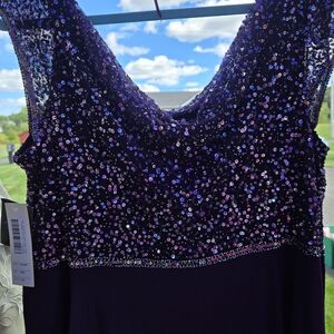J Kara Purple Sequin Maxi Dress